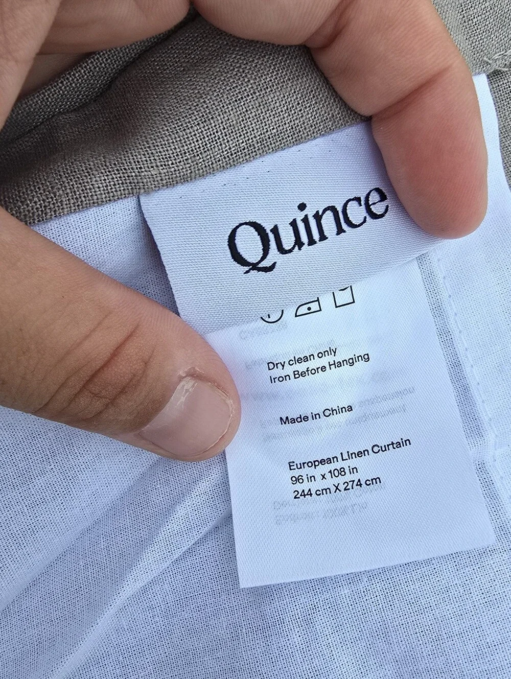 Quince 96x108 European Linen Gray Light Filtering 1 Panel 96